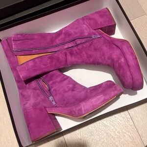 E8 by Miista Chic Purple Suede Platform Ankle Boots Size 40